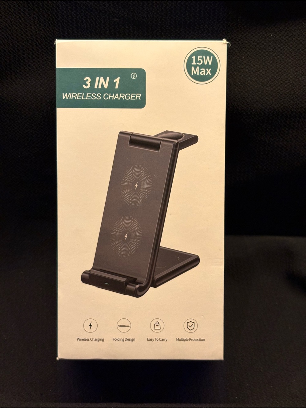 OJD-97 3 in 1 Wireless Charger 15W Foldable Phone Watch Earbuds New